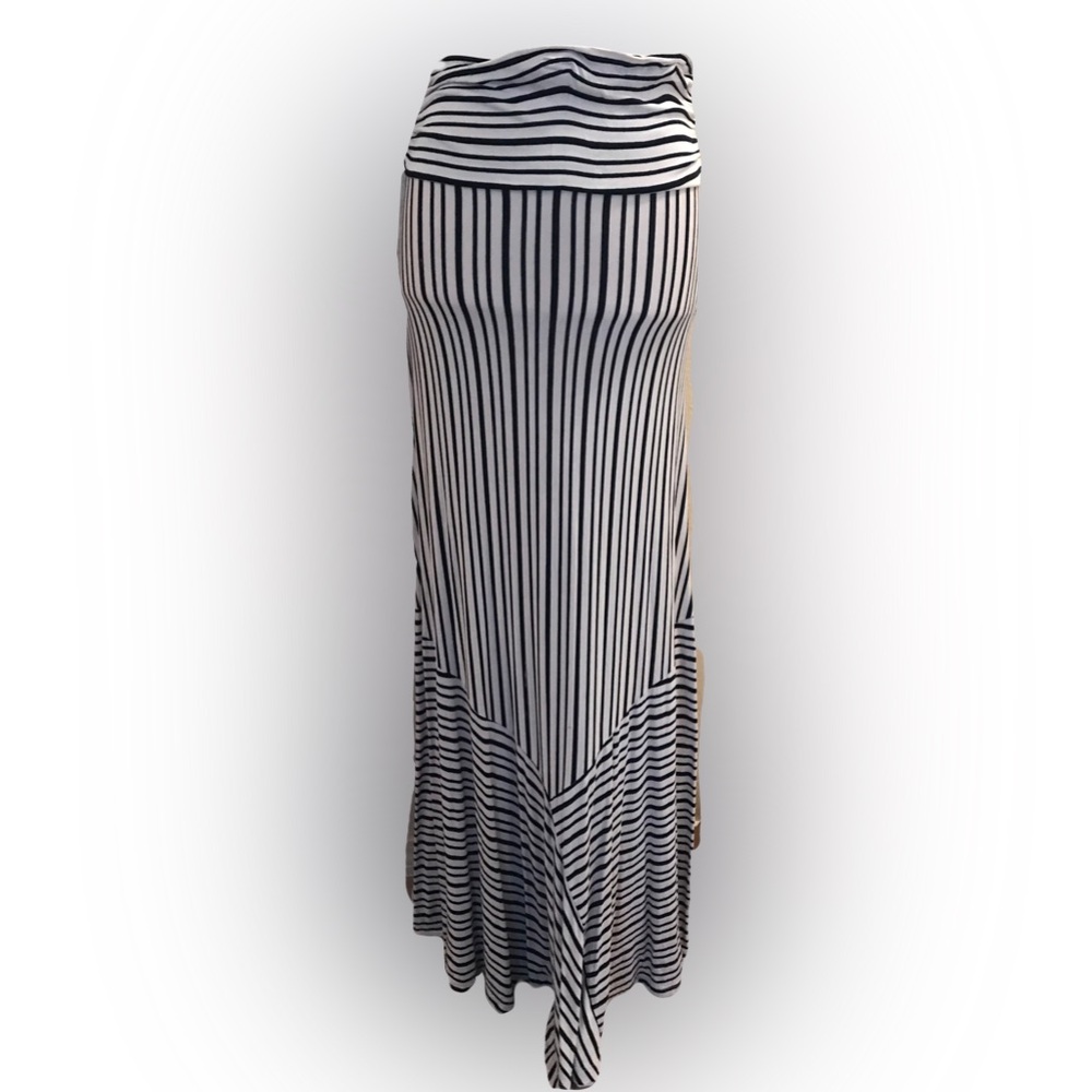 Maxi skirt striped stretchy can wear high mid or low waist